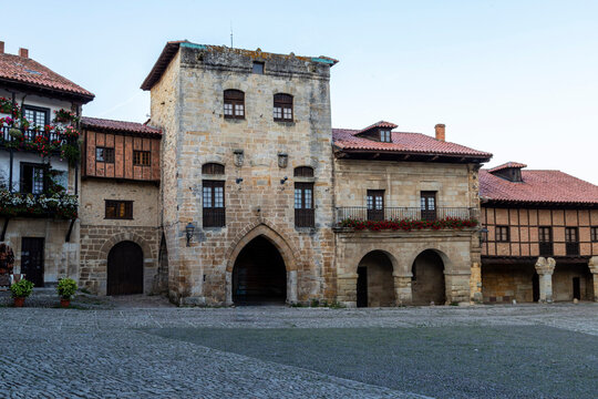 Don Borja Tower from the 15th century in Santillana del Mar. Cantabria, Spain.