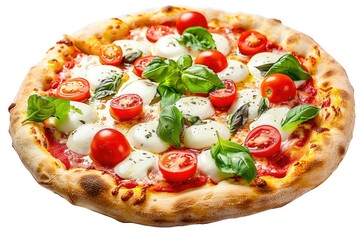 Ultra Quality Picture of Gourmet Thin Crust Pizza with Mozzarella and Basil