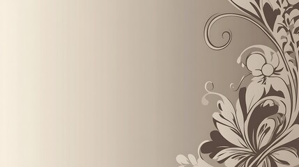 Elegant Floral Design Background Subtle Beige Tones