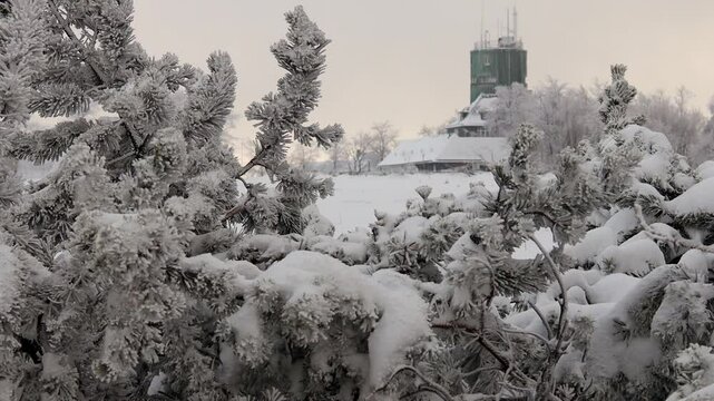 the kahler asten tower in germany in winter 4k 25fps video