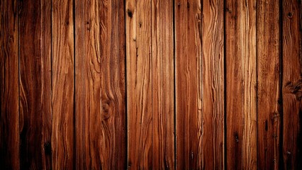 Naklejka premium 木目の背景素材 ウッドデッキ 木目 ダークブラウン AI生成素材 縦目