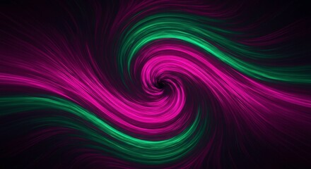 Abstract Vortex of Magenta and Emerald: A mesmerizing swirl of vibrant magenta and emerald green hues creates a dynamic and hypnotic abstract vortex. The colors blend and contrast.
