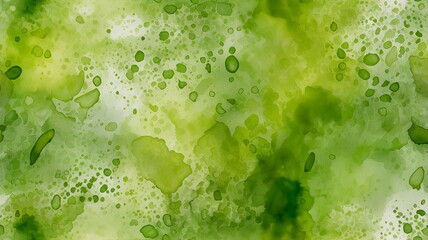 Abstract Green Watercolor Background with Textured Patterns  
