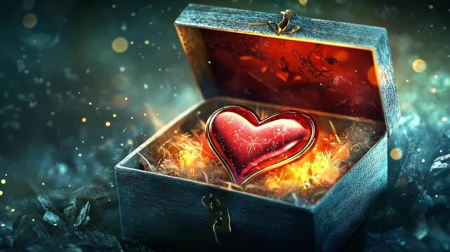 Beautiful and realistic 3D gift box. Festive background for February 14
