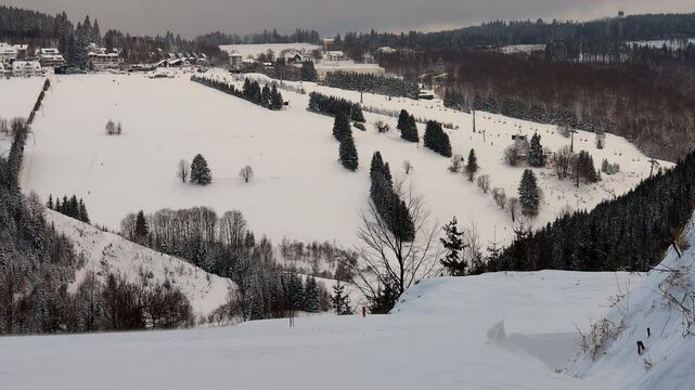 neuastenberg village near winterberg germany in winter 4k 25fps video