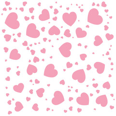 Pastel hearts background on white background