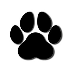Black paw in silhouette with shading