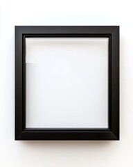 Empty black square frame on white background.