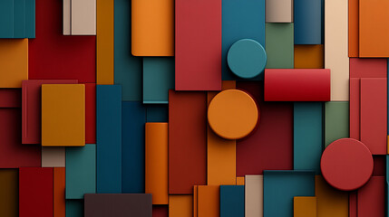 Modern abstract design with vibrant colors and shapes