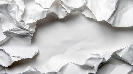 Obraz premium Abstract White Crumpled Paper Texture Background