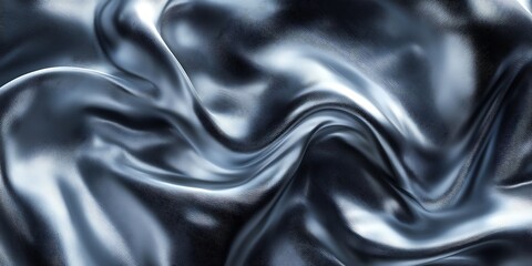 Fototapeta premium Abstract silver fabric, flowing waves, elegant texture, background for design