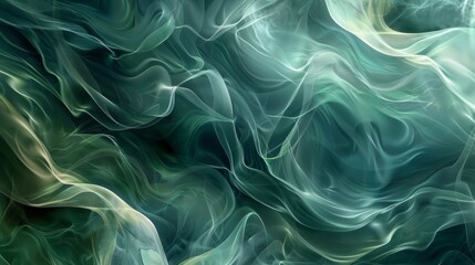 Obraz premium Abstract Teal and Green Swirls Wallpaper