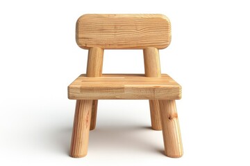 Ultra Quality Image of Kids Wooden Chair on White Background