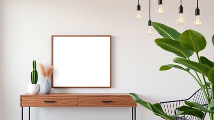 Modern Minimalist Home Decor Featuring Blank Frame