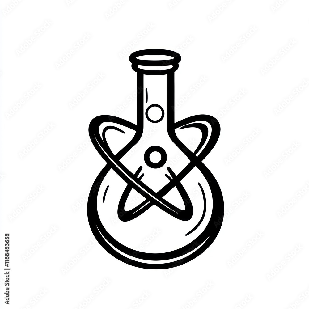 Poster atomic flask science experiment illustration design