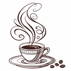 cup of coffee with steam