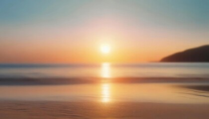 Obraz premium Serene Sunset at the Beach: A Dreamy Coastal Panorama