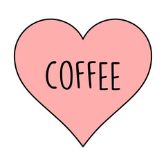 Coffee heart svg cut file. Isolated vector illustration.