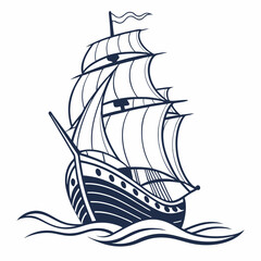 ship on white background