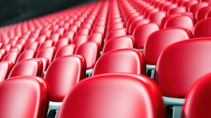 Obraz premium Red VIP Stadium Seating, Close-Up, Sport Stand