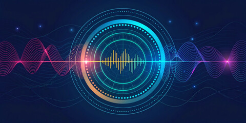 Dynamic Circular Abstract Technology Background Featuring Flowing Shapes