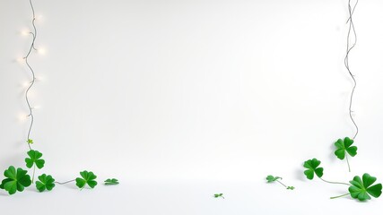 Shamrock Decor White Background - AI Photo