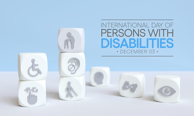 International Day of Persons with Disabilities (IDPD) is celebrated every year on 3 December. to raise awareness of the situation of disabled persons in all aspects of life. 3D Rendering