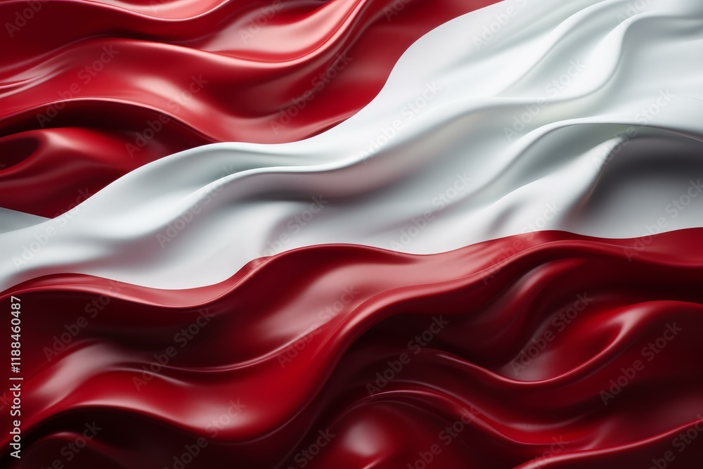 Poster latvian flag waving in the wind, creating elegant folds and showcasing its symbolic colors of carmin