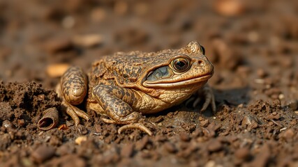 Obraz premium Stranded Toad in South Dakota Badlands After Rain