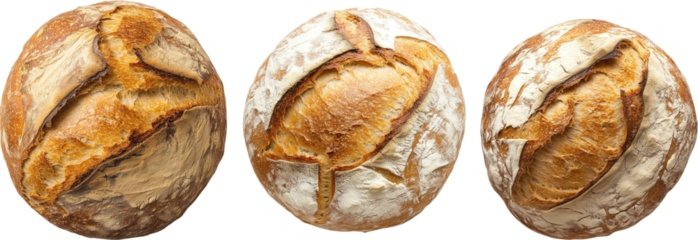 Rustic bread isolated on transparent background, Rustic bread png bakery
