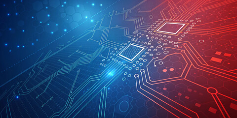 Fototapeta premium An Abstract Technology Background Featuring a Vibrant Design with Dynamic Elements