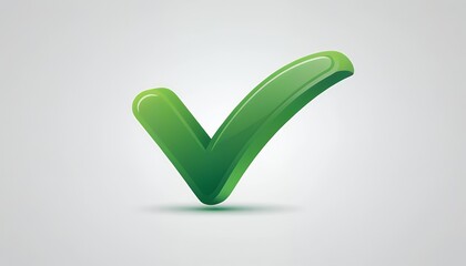 Vibrant Green 3D Checkmark Symbol:  Approval, Confirmation, and Success Icon