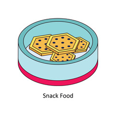 Snack Food isometric Colored illustration. EPS File stock illustration