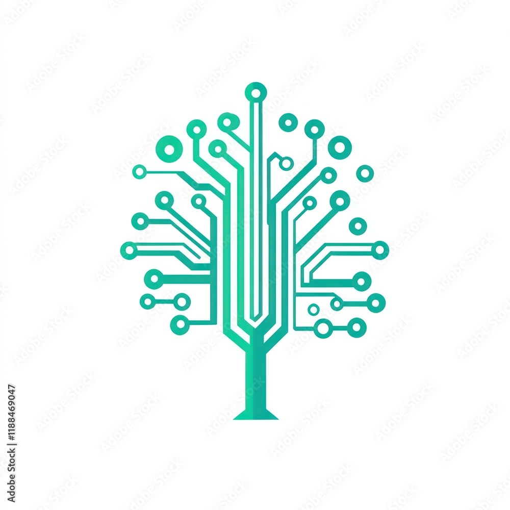 Aufkleber abstract circuit tree design representing technology growth