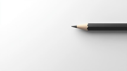 Single black pencil on white background.