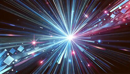 Modern abstract high speed movement on technology theme. Dynamic motion light and fast arrow moving on dark background. AI Generative