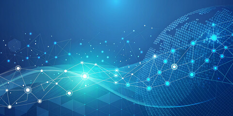 A Captivating Banner Featuring a Striking Blue Abstract Design with Modern Aesthetics