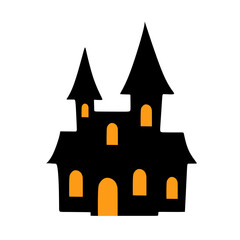 scary castle vector illustration