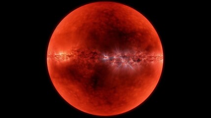 Fototapeta premium Crimson Celestial Sphere Shows Internal Energy Flow