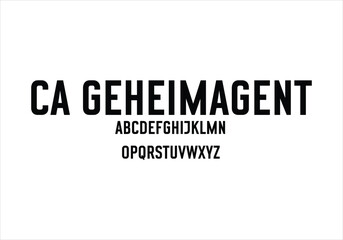 CA Geheimagent font for logo and headline. Isolated vector typeset