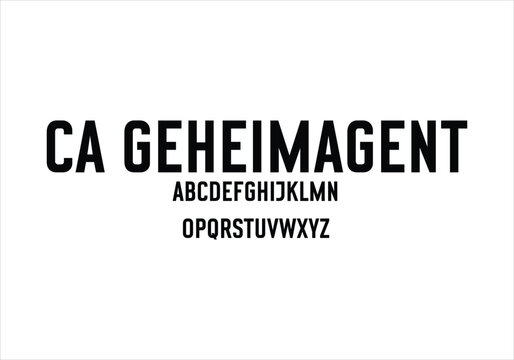 CA Geheimagent font for logo and headline. Isolated vector typeset