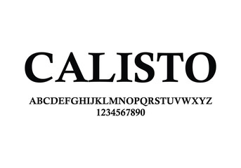 Calisto  font for logo and headline. Isolated vector typeset