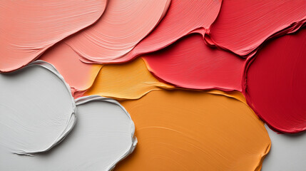 Bright and colorful paint swatches spread across canvas