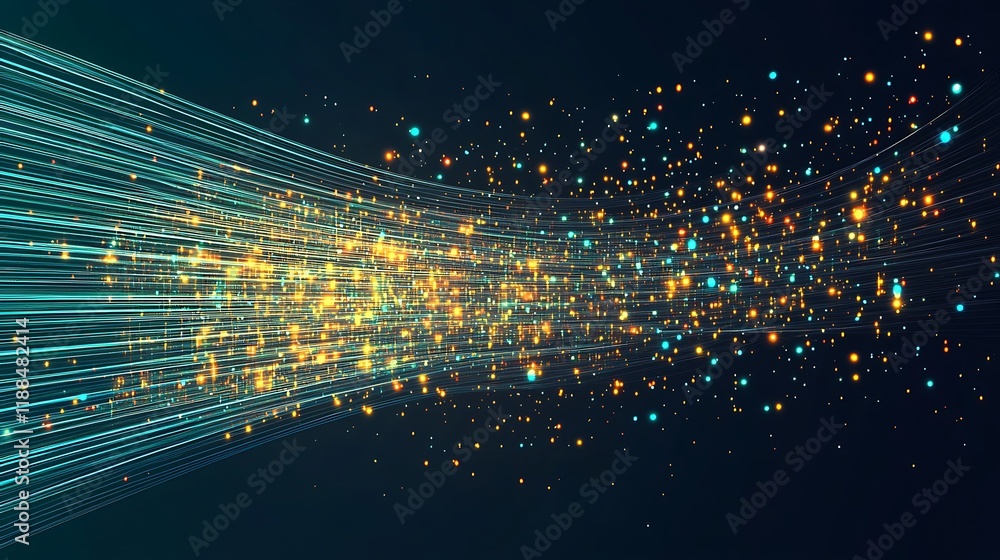 Poster abstract digital data stream flow