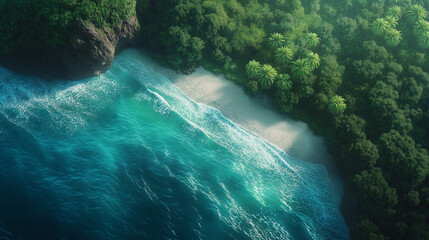 エメラルドブルーの海