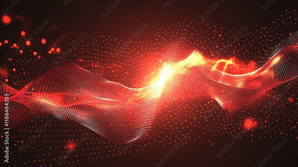 Poster abstract red wave background design