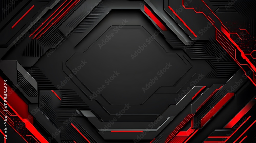 Poster abstract black and red futuristic design background