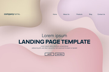 Abstract modern technology Landing page template, flowing line digital technology, smooth particle wave, big data techno design concept background wallpaper, Annual reports, flyer, poster, cover. EPS