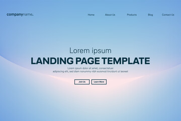 Abstract modern technology Landing page template, flowing line digital technology, smooth particle wave, big data techno design concept background wallpaper, Annual reports, flyer, poster, cover. EPS