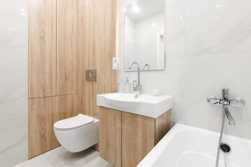modern bathroom room with toilet and washing machine